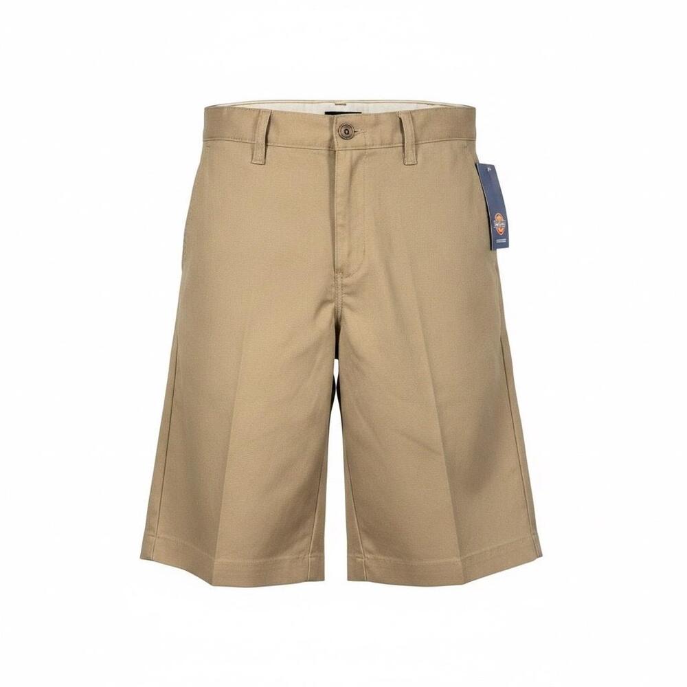 Dickies Shorts Boys 14 Beige Flat Front Classic Fit Chino 10 Inseam Schoolwear